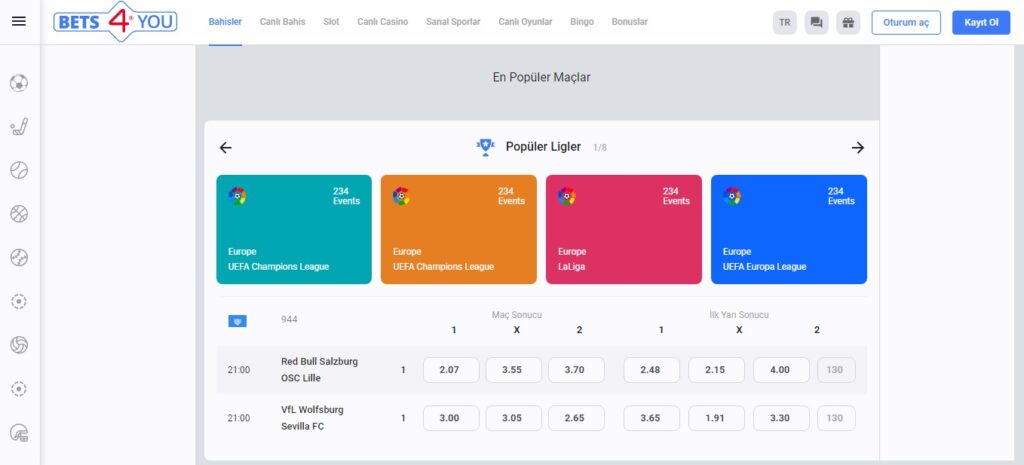 bets4you bahis seçenekleri